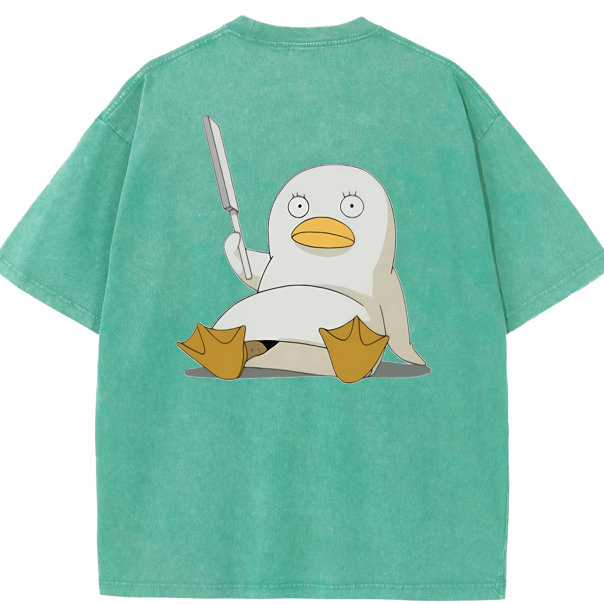 （画像用） ぎんたま 坂田銀時（さかたぎんとき） 神楽 志村新八（しむら しんぱち） GINTAMA Sakata Gintoki Kagura Shimura Shinpachi 綿100% ヴィンテージ風 半袖Tシャツ（背面プリント）